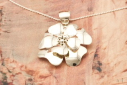 Artie Yellowhorse Sterling Silver Dogwood Flower Pendant